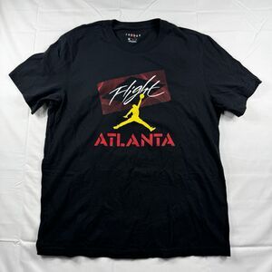 Nike Air Jordan Flight Jumpman Atlanta T-Shirt Men's Large Black Big Graphic